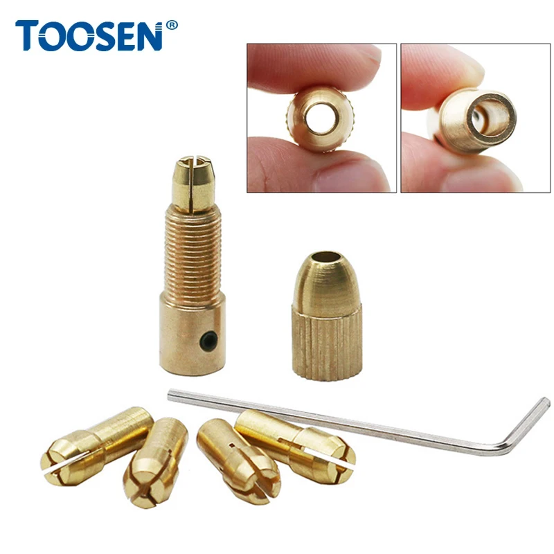 

7Pcs Brass Mini Drill Chucks Micro Collet Wrench Adapter For Power Rotary Tool 2mm to 5.05mm