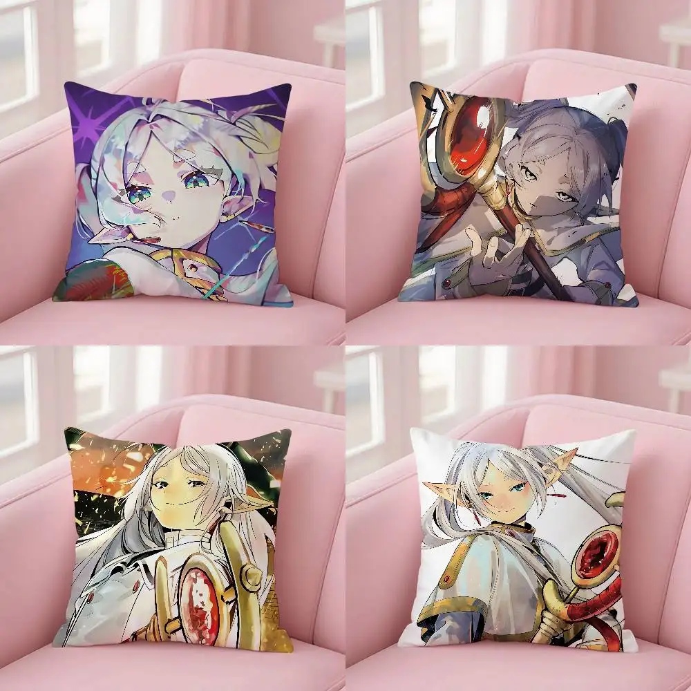 F-Frieren Case Plush Fabric Soft Pillowcase Double Sided Print Cushion Cover Household Gifts