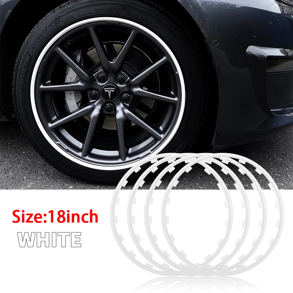 16/17/18/19/20 Inch 4 Stuks Auto Voertuig Velg Protector band Guard Ring Strip Auto Decoratie Voor Tesla Model 3 Y X S 2017-2023