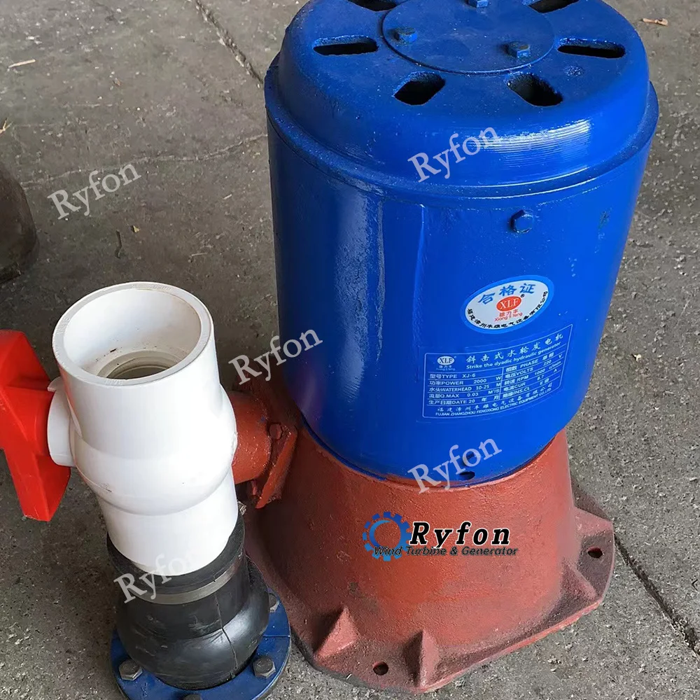 CE Premium Material 5KW 10KW 240V Single Phase Alternator Homeuse Oblique Impact Hydroelectric Water Generator Turbine Mountain
