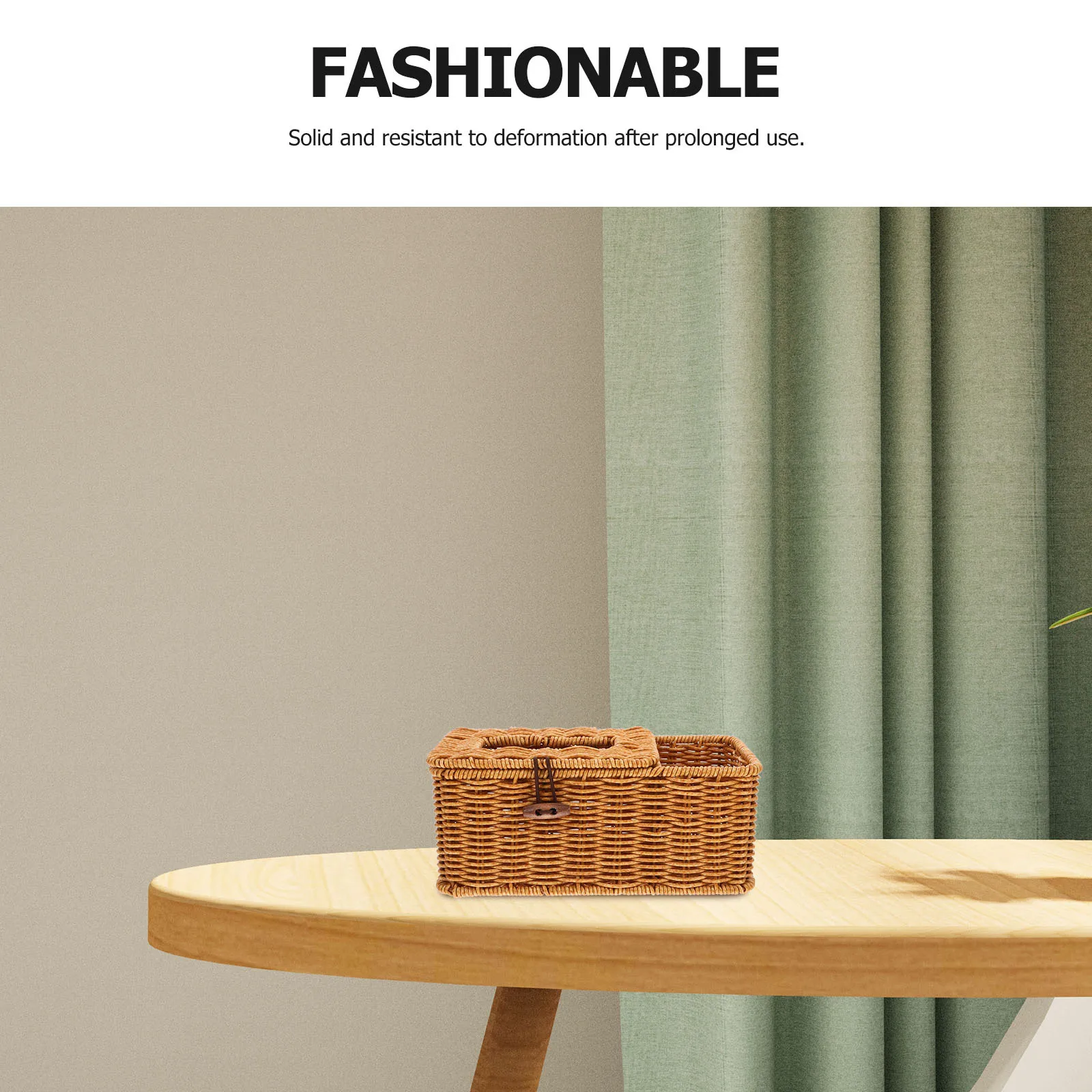 

Multifunctional Rustic Woven Tissue Holder Desktop Napkin Storage Box Organizer for Home Office Tissue Box Napkin Holder