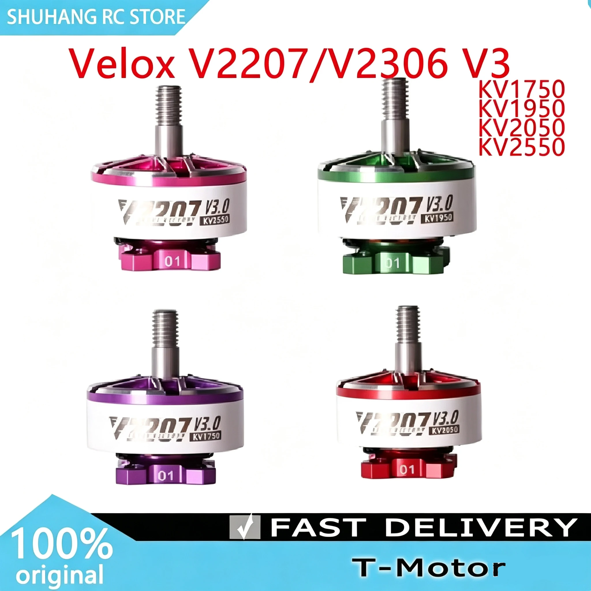 Original T-Motor Velox V2207/2306 V3.0 1750/1950/2050/2550 KV Brushless Motor For FPV Racing Drone Quadcopter Freestyle RC Parts