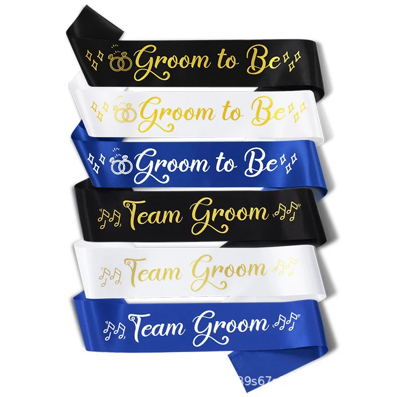 Wedding party best man team dress shoulder belt accessories Groom to be printed ribbon wedding party gift belt