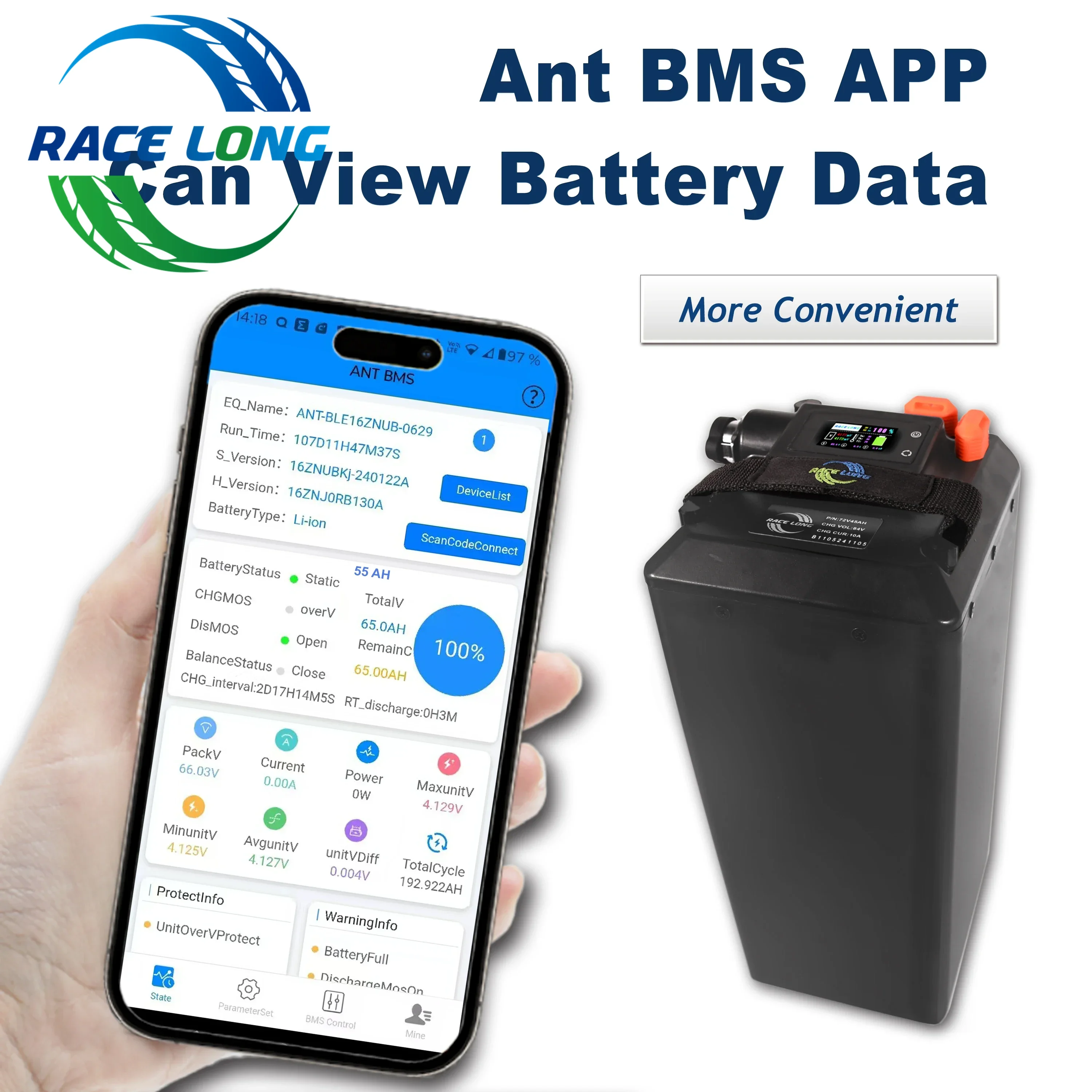 

For Surron Light Bee X Battery Large Capacity Bluetooth 60V Direct Replacement Ant BMS For SurRon Motorcycles Off-road Dirtbike