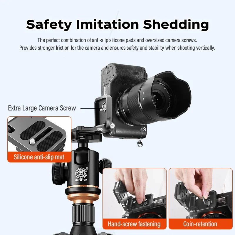 Soonpho لوحة الإصدار السريع قابلة للطي L قوس كاميرا عالمية 1/4 بوصة برغي فيديو ل RS3 ترايبود Gimbal حامل البث المباشر