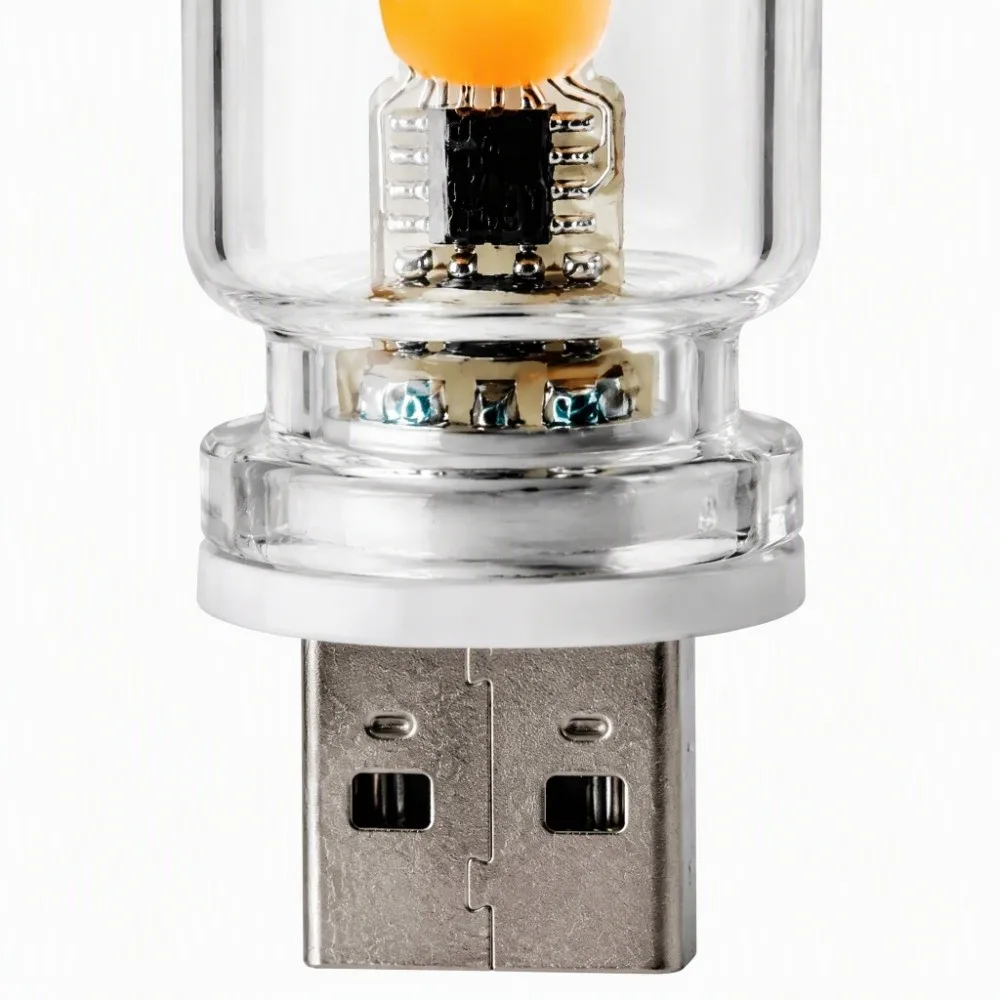 Warm Yellow Bulb LED Filament Night Light Mini Decorations Creative Atmosphere Display USB Night Light Flame Ambient Light