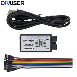 DIYUSER USB Logic Analyzer 24MHz 8 Channel 24M/seconds Logic Analyzer Debugger For ARM FPGA Logic Analyzer Logic 24M 8CH