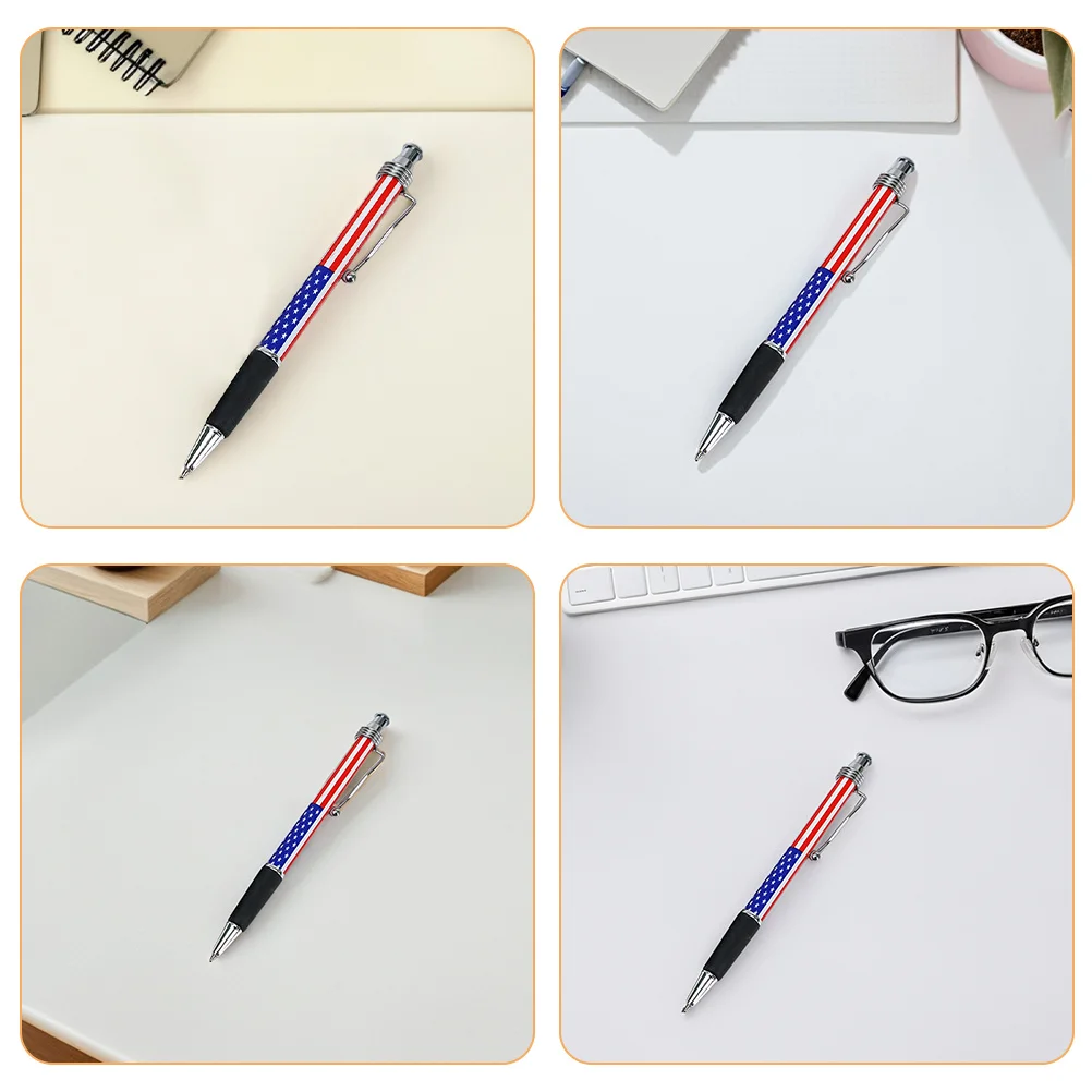 أقلام حبر جاف مريحة مكونة من 10 قطع بتصميم وطني وأدوات كتابة العلم البريطاني الأمريكي للاستخدام المكتبي والمدرسة