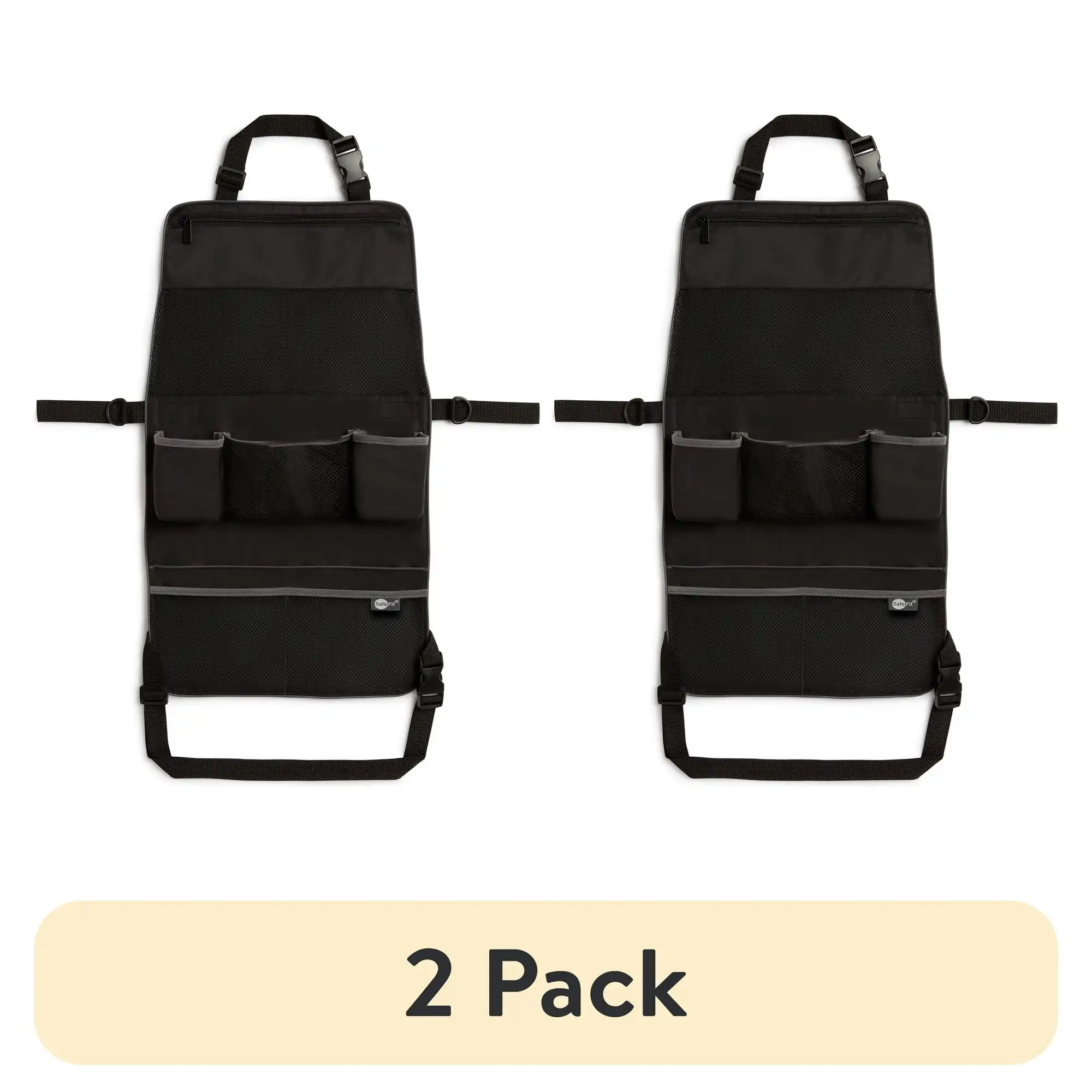 2 packs of infant and toddler two-in-one General Motors seat organizer and stroller storage box, black, unisex