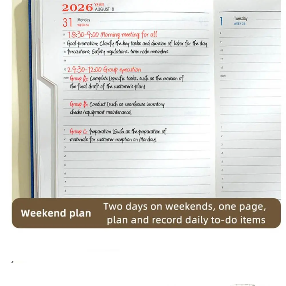 Time Management 2026 Schedule Planner Notepad Wear-resistant 365 Days A5 English Daily Plan Notebook To-do List Efficiency