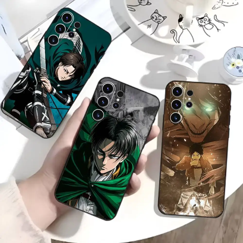 

Attack On Titan Levi Ackerman Phone Case For Samsung S26,S25,S24,S23,S22,S21,S20,Ultra,Plus,FE Black Soft Cover