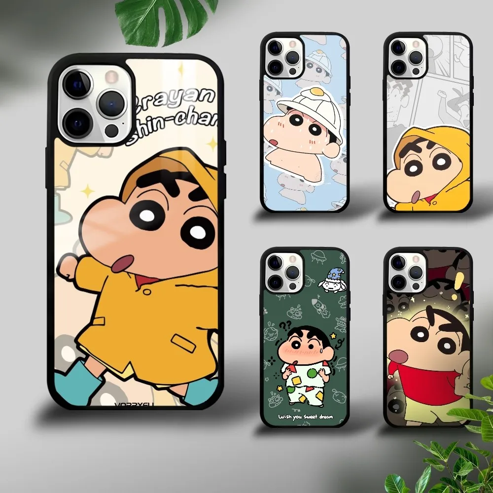 C-Crayon S-ShinChan Cartoon Phone Case For iPhone 16 15 14 13 12 11 Pro Xs Max Mini Plus Celulares Hard Funda