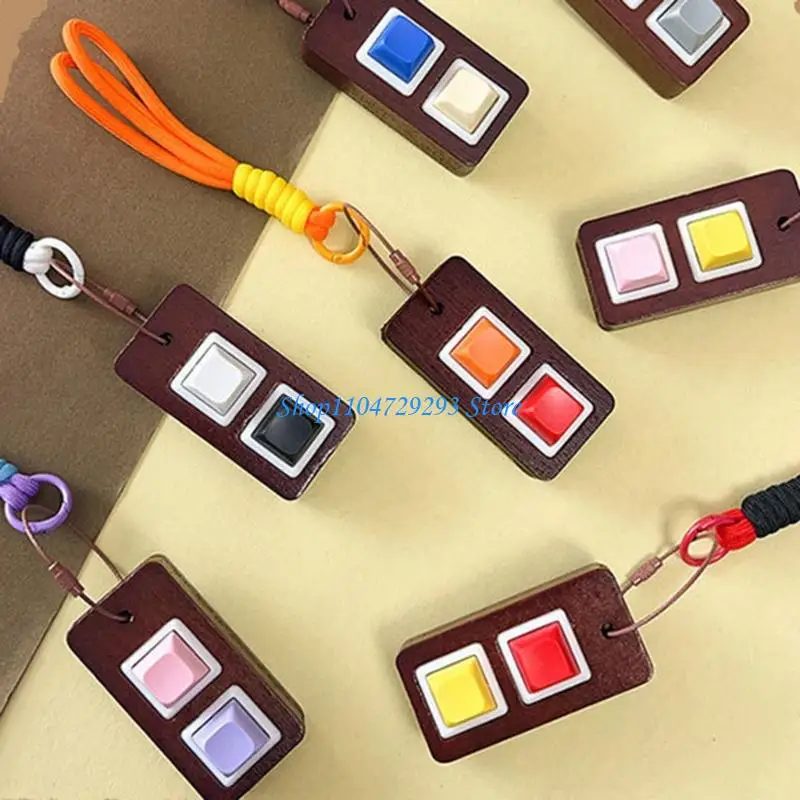 Y2GD Pressable Cartoon Fidgets Keychain Soft Adjustable Strap For Key And Bags