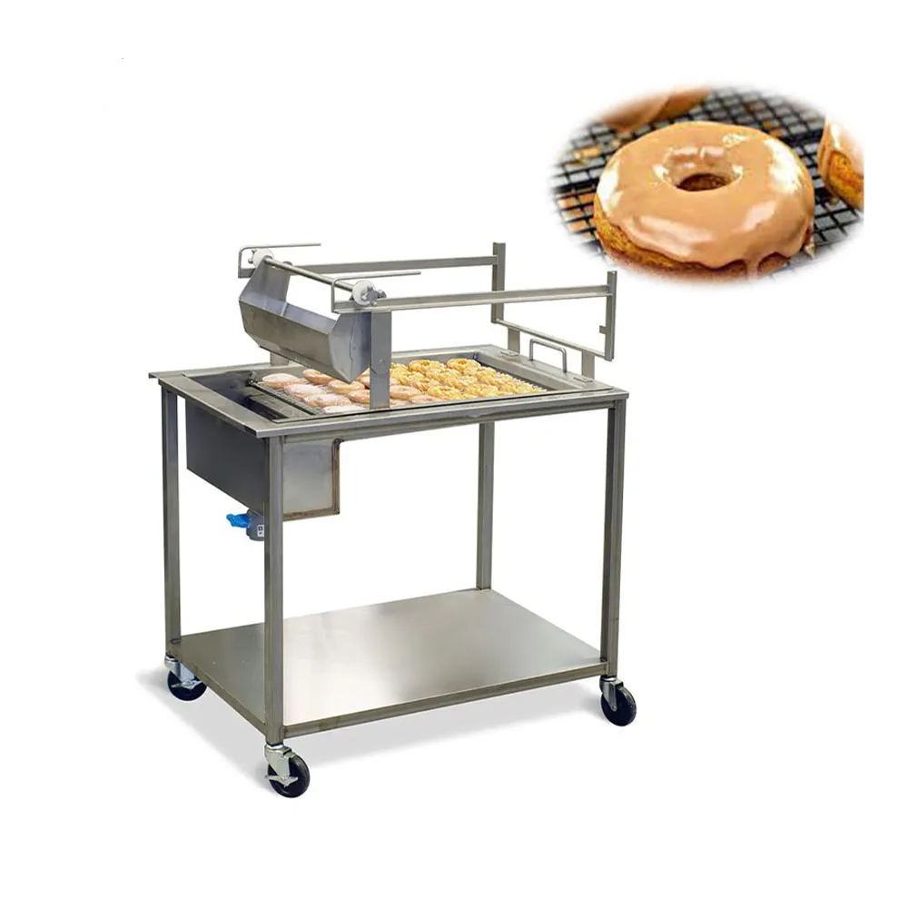 Easy Operation Popular Decorating Doughnut Coating Machine Icing Different Flavor Mini Donuts Pouring Chocolate Glazing Machine