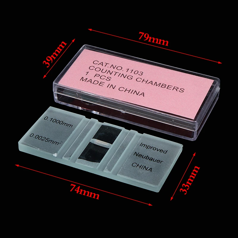 1 ชิ้นเม็ดเลือดนับแผ่นแก้วกล้องจุลทรรศน์สไลด์ตารางนับห้องสําหรับ Hemocytometer ยีสต์นับชีววิทยาเครื่องมือ