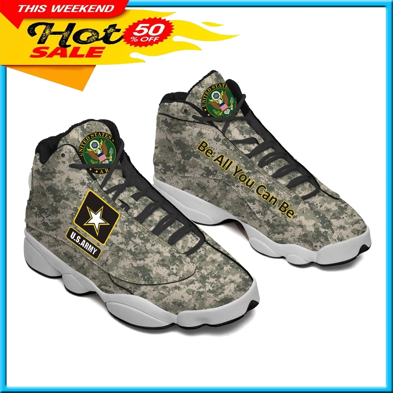 Dropshipping Print On Demand Custom Basketball Sneaker USA United States Military US Army Custom Print POD Shoes