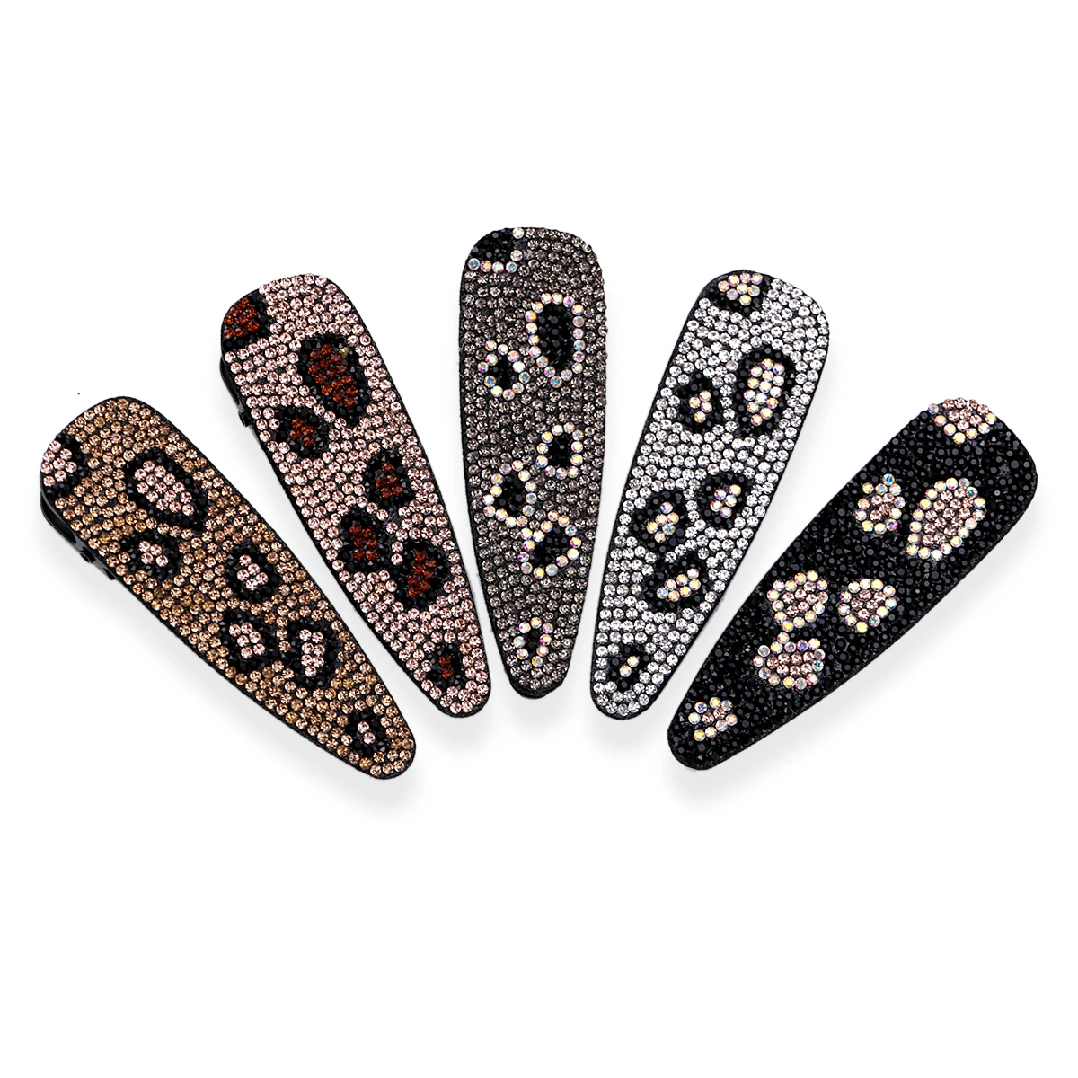 

Fashion Handmade Hairpin for Girls Full Rhinestones Leopard Print Color Trendy Hairclips Hairgrips Barrette Hair Accessory