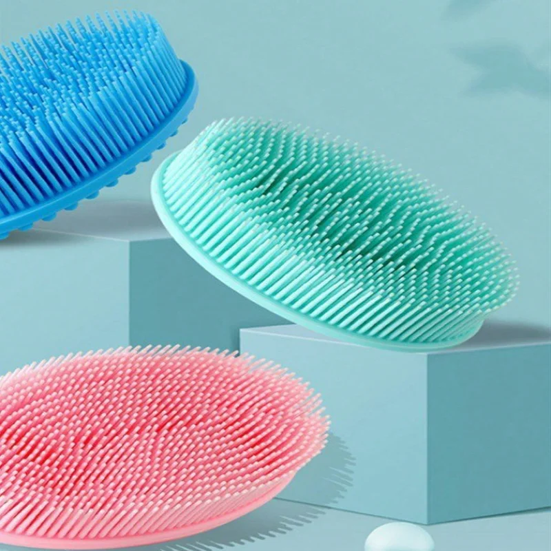 1pc Silicone Shower Scrubber, Exfoliating Body Cleansing Brush, Suitable For Shower & Bathroom & Toilet, Good Foam, Long-lasting