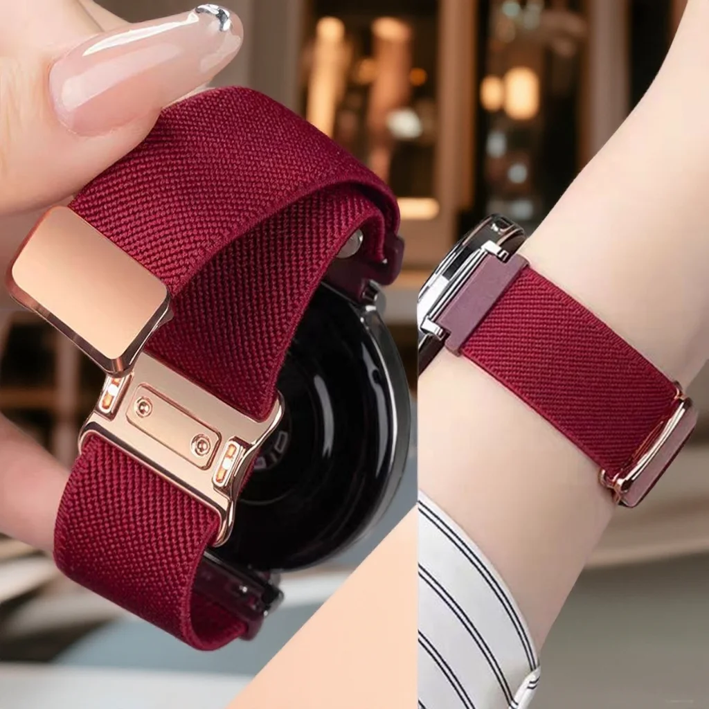 

Магнитный ремешок 18/20/22 мм для Huawei Watch GT6 5 4, нейлоновые эластичные браслеты для Samsung Watch7 6/Amazfit Watch/Garmin Watch