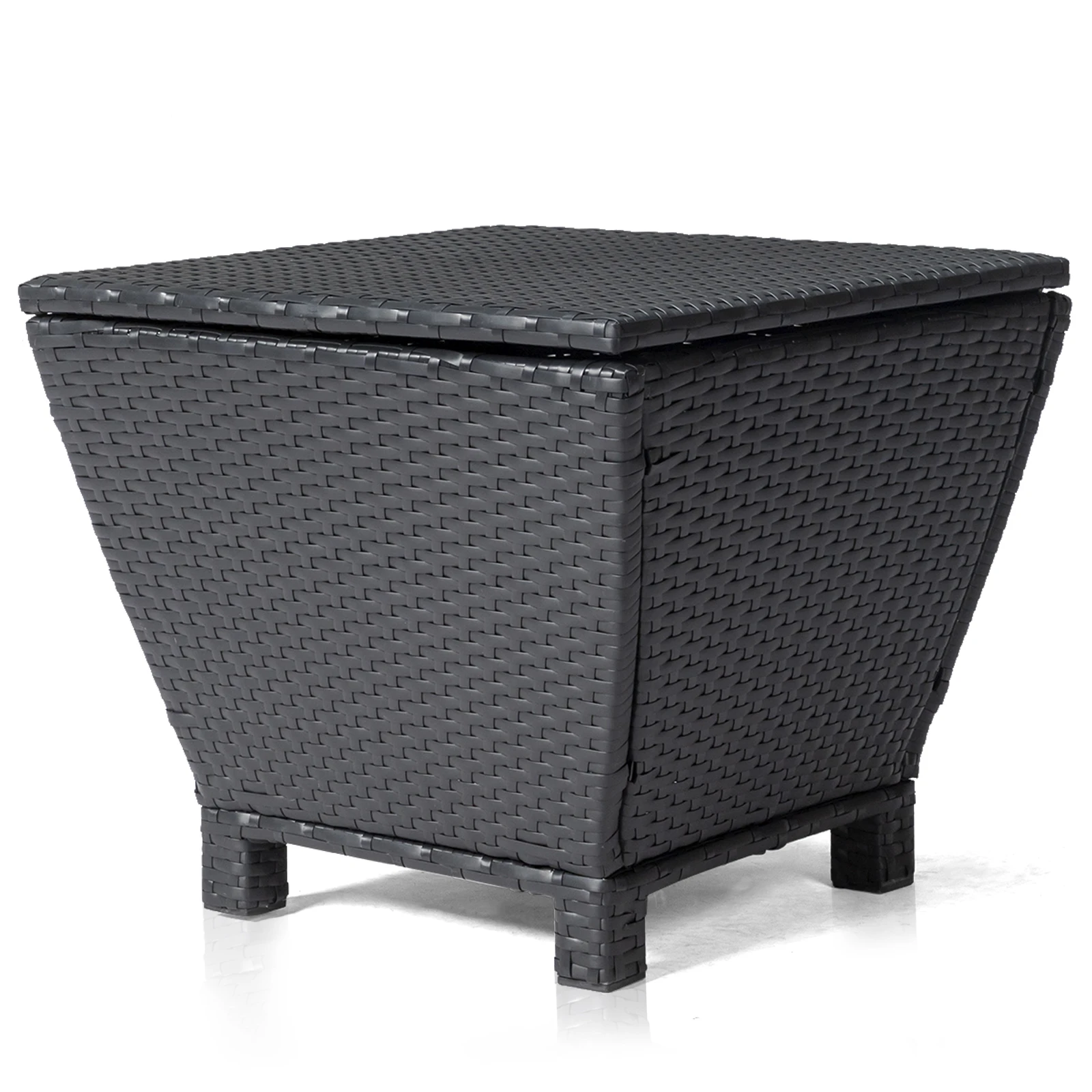 

50 * 50 * 43Cm trapezoidal, flippable, black rattan, rattan side table