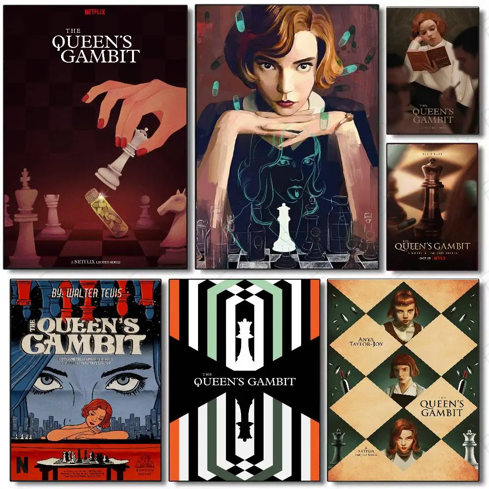 The O-Queens Gambit Mini Series Poster Art Sticky Wall Waterproof Home Living Room Bedroom Bar Aesthetic Decoration