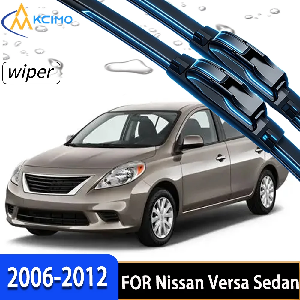 

2Pcs Front Windshield Wiper Blades For Nissan Versa Sedan C11 2006-2012, High-Density Rubber Stable Wiping Direct Replacement