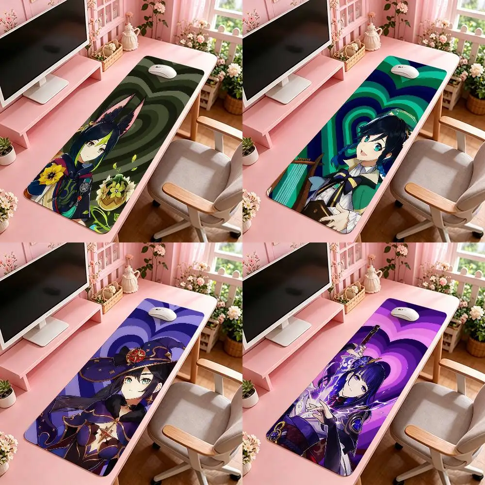 Game Genshin Impact Mouse Pad Computer Mat Deskpad Laptop Keyboard Mat Office Large Landscape Mousepad