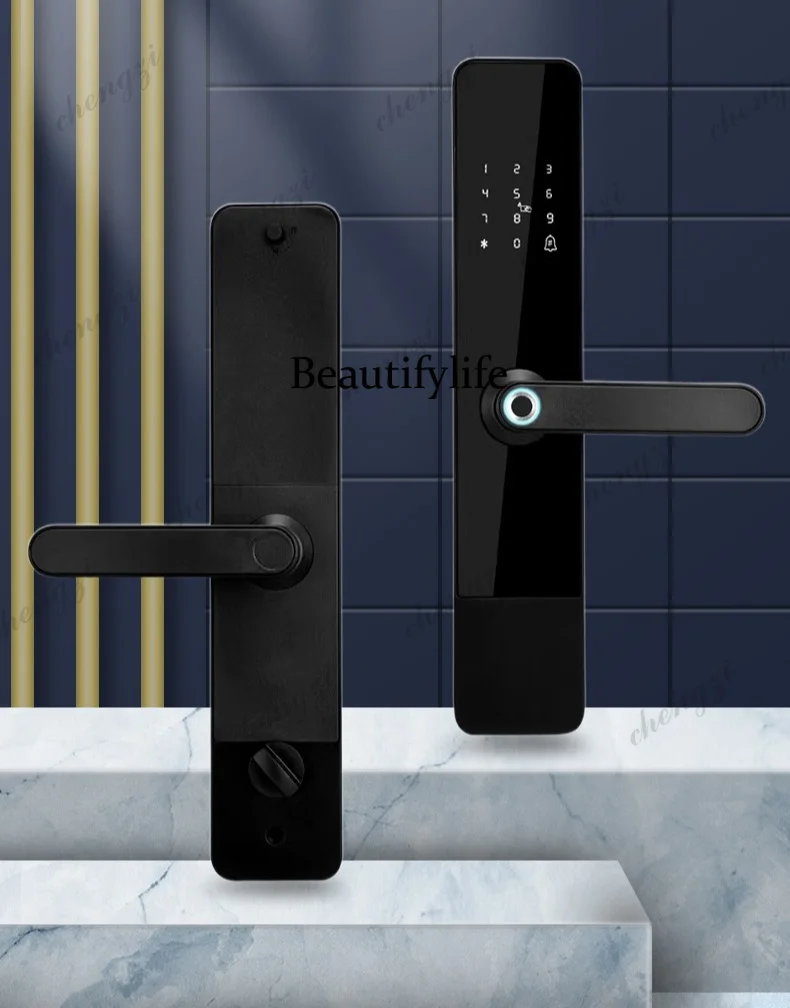 Fingerprint lock, apartment password, homestay rental room, hotel chess and card indoor wooden door smart lock