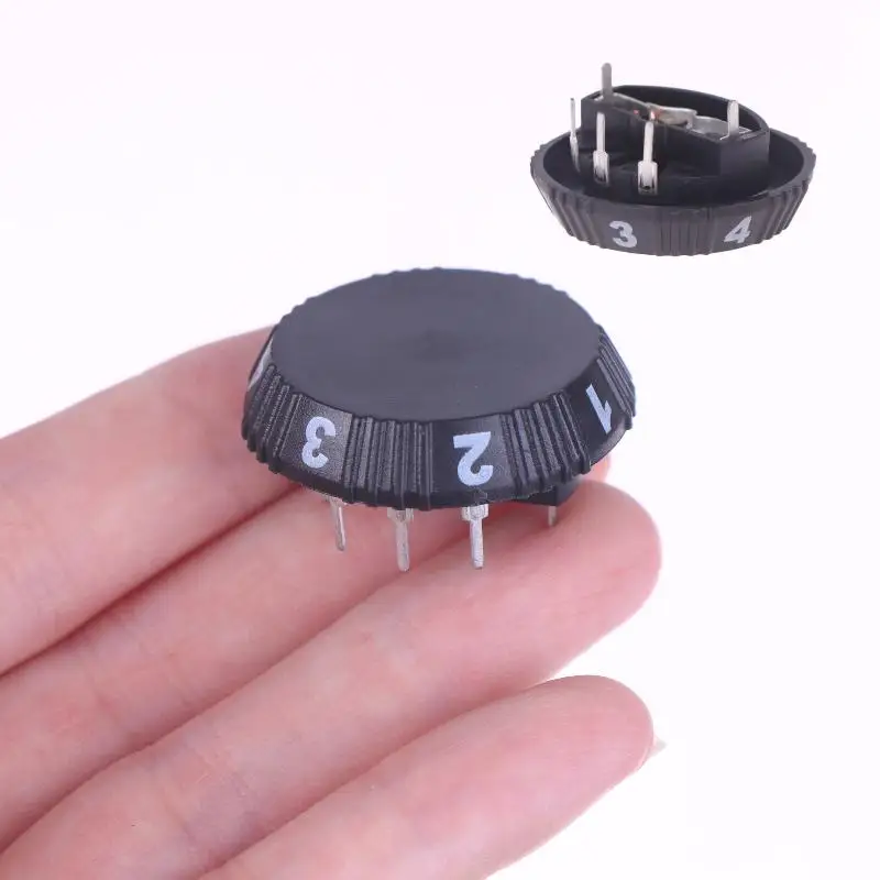 

1Pc WH28-5-B503 Black 1-6 Rotary Potentiometer 50K With Switch One Revolution To 10 Gears