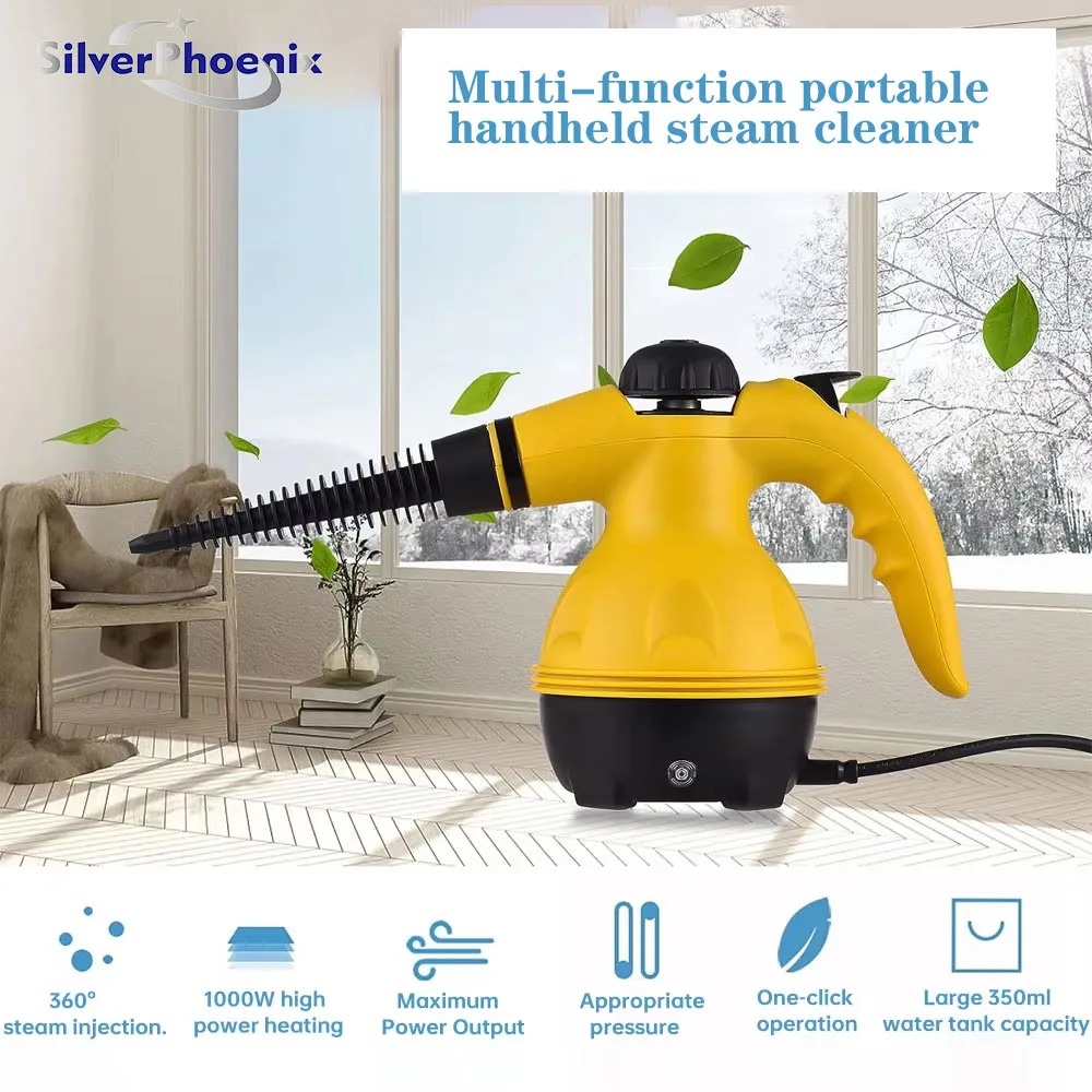 Handheld high-temperature steam cleaning machine Large capacity water tank , suitable for kitchen/sofa/window/bedroom/car care