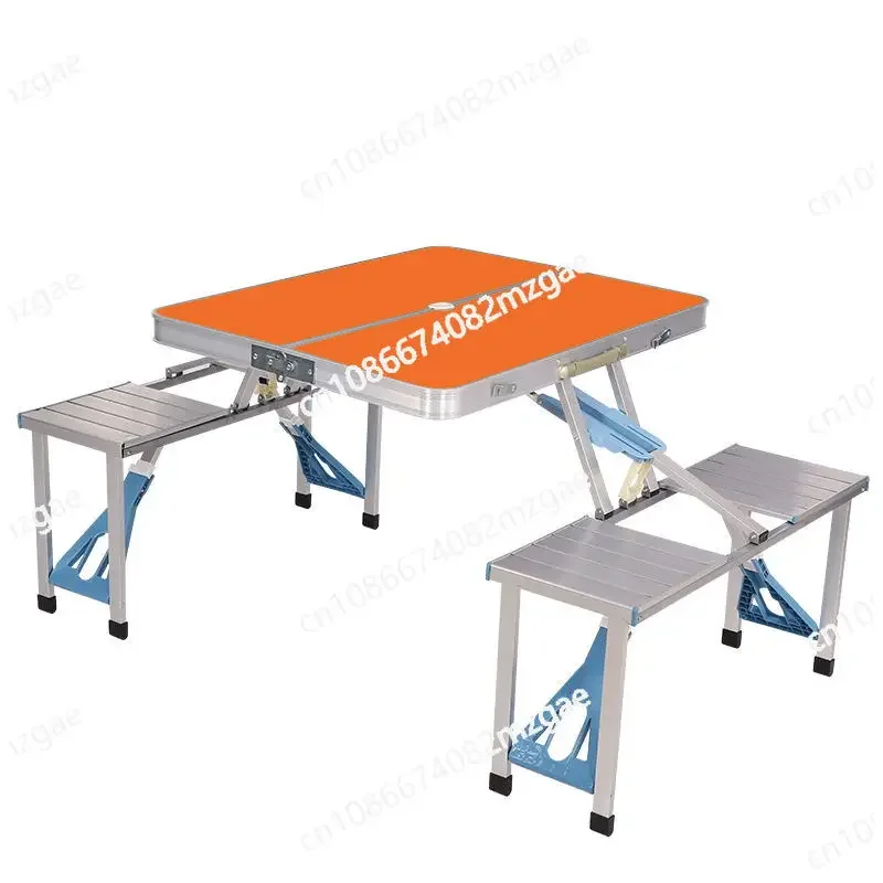 Outdoor Folding Table and Chair Aluminum Alloy Integrated Table Camping Outdoor Travel Equipment Picnic Table Set