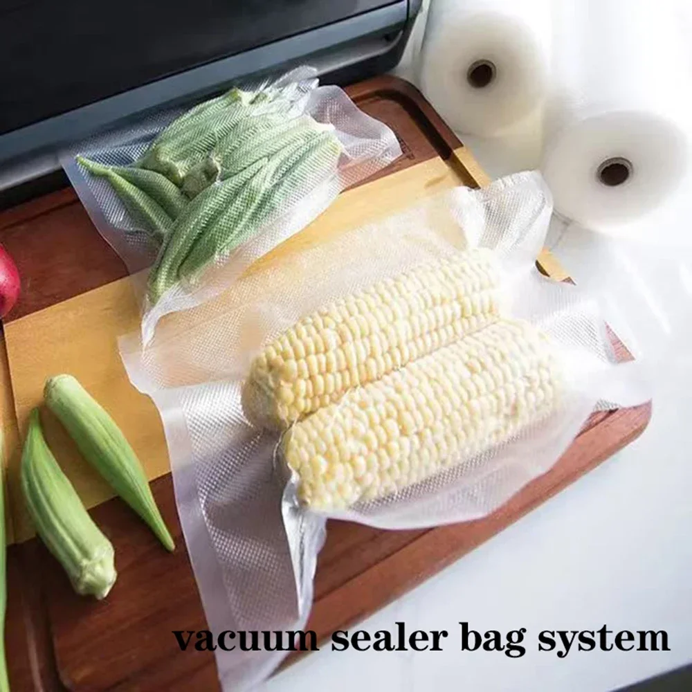 1 Roll Textured Vacuum Sealer Bags for Food, Transparent Vacuum Storage Roll, Keep Food Fresh Longer