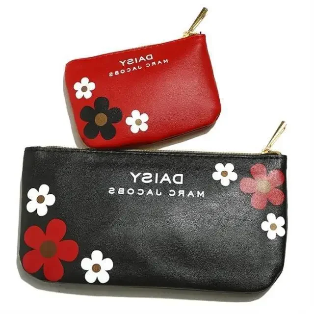 Classic Japanese Magazine Appendix Red Black Makeup Coin Purse 2-piece Set Storage Bag Women's Kids Bag Factory Can Wholesale