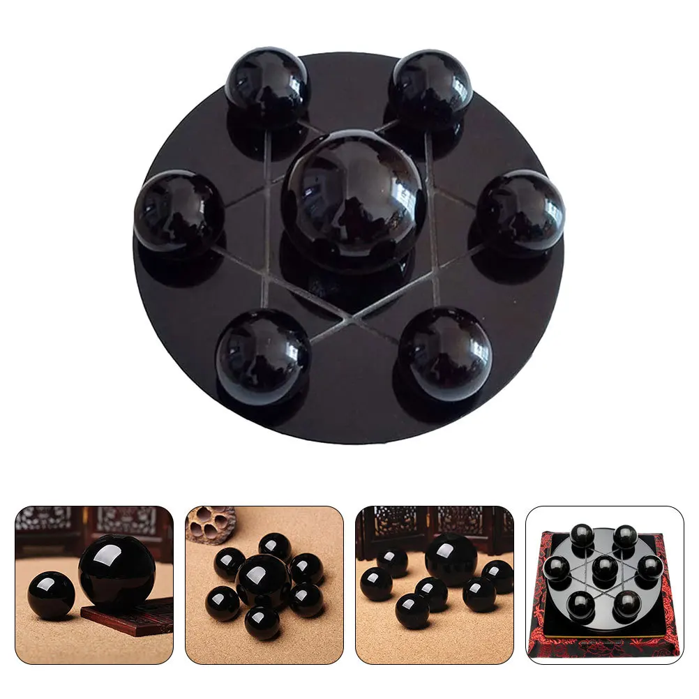 

1Set Obsidian Crystal Ball Seven Sphere Array Home Decor Office Ornament Creative Stylish Desktop Decoration Gift