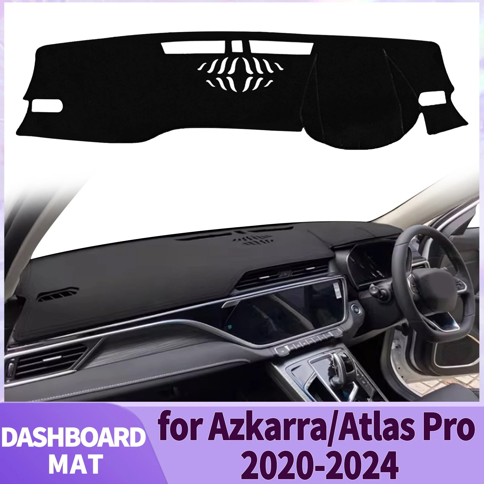 fit for Geely Atlas Pro Azkarra 2020-2024 Car Dashmat Accessories Dashboard Cover Pad DashMat Sunshade Protective Carpet Leather