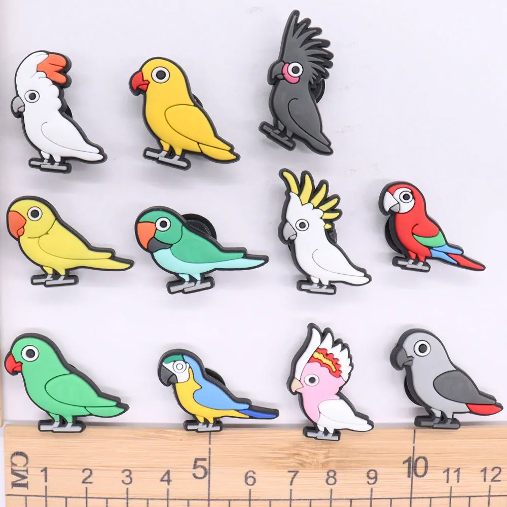 New Arrival 1pcs PVC Cartoon Shoe Charms Fit Wristbands Kawaii Animal Bird Hole Slipper Decoration Shoe Accessories Kid Gift