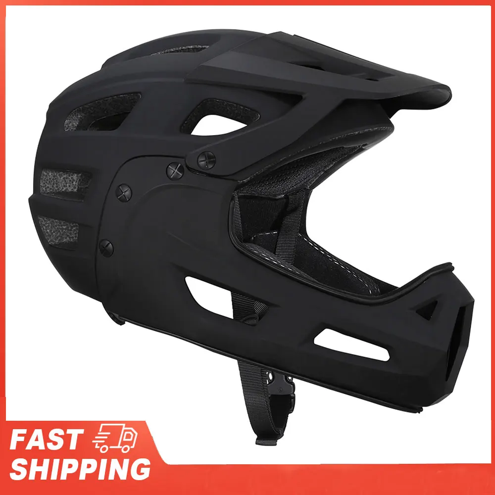 

Полнолицевой велосипедный шлем для взрослых, велосипедный шлем со съемной защитой подбородка и козырьком для езды на горном велосипеде