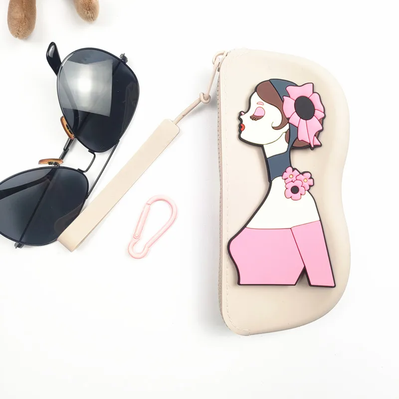 Multifunctional Silicone Glasses Bag Waterproof Dustproof Silicone Eyeglasses Case Cartoon Storage Bag Small Items Bag Travel