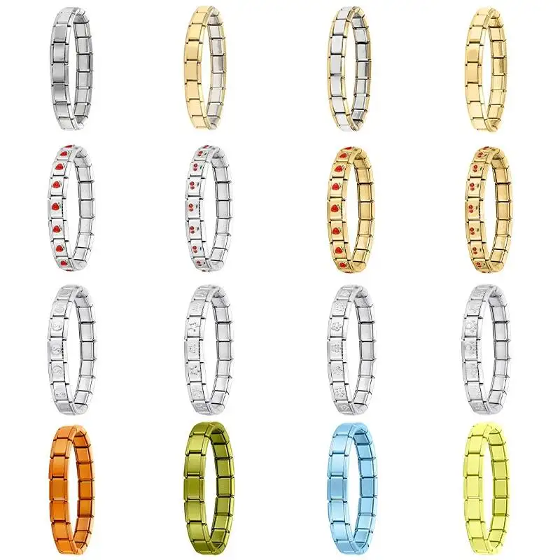 2026 New Italian Charm Bracelets DIY Basic Chain Stainless Steel Bangle Versatile Assembled Modules Ideal Gift Adaptation 9mm