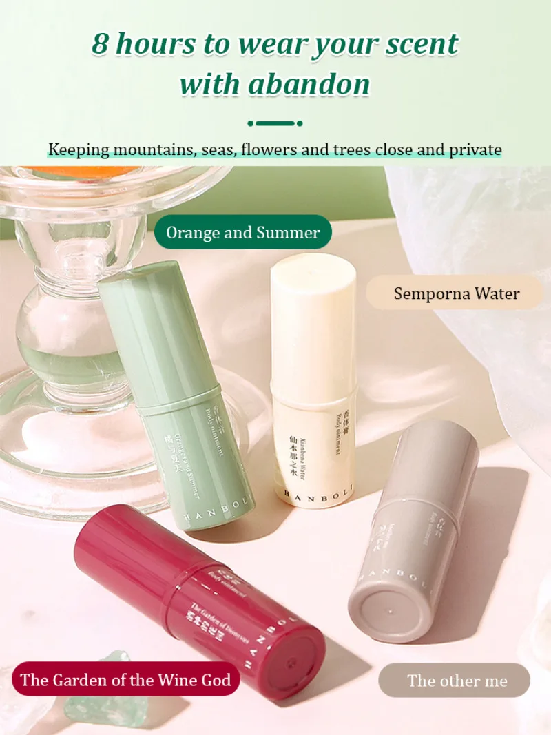 Fragrant summer essentials Portable Natural Eau de Toilette Solid Balm convenient NonSticky Long Lasting Deodorant Balm