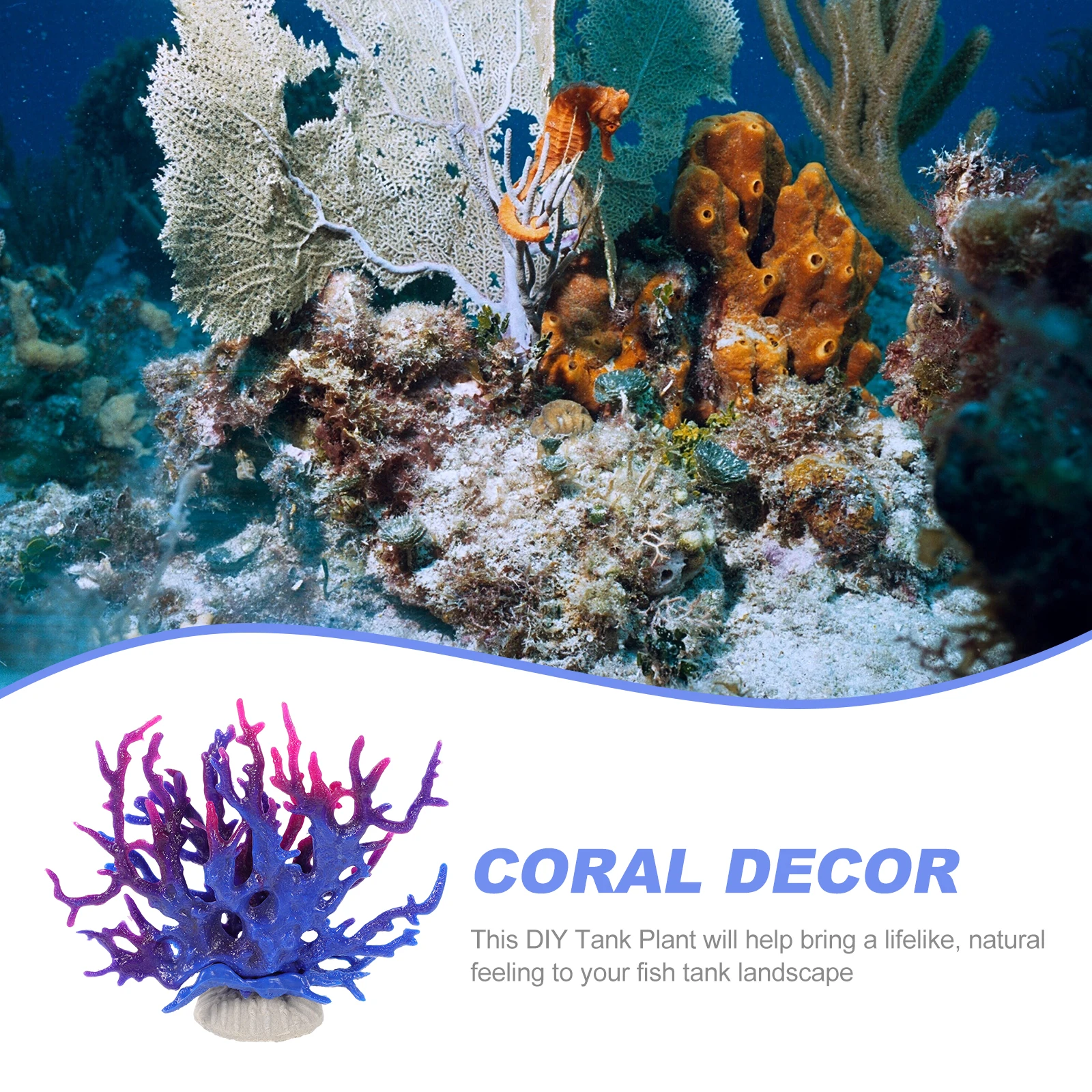 

Artificial Plant Resin Coral Decor For Aquarium Fish Tank Desktop Diy Landscape Wear-Resistant Home Decorations