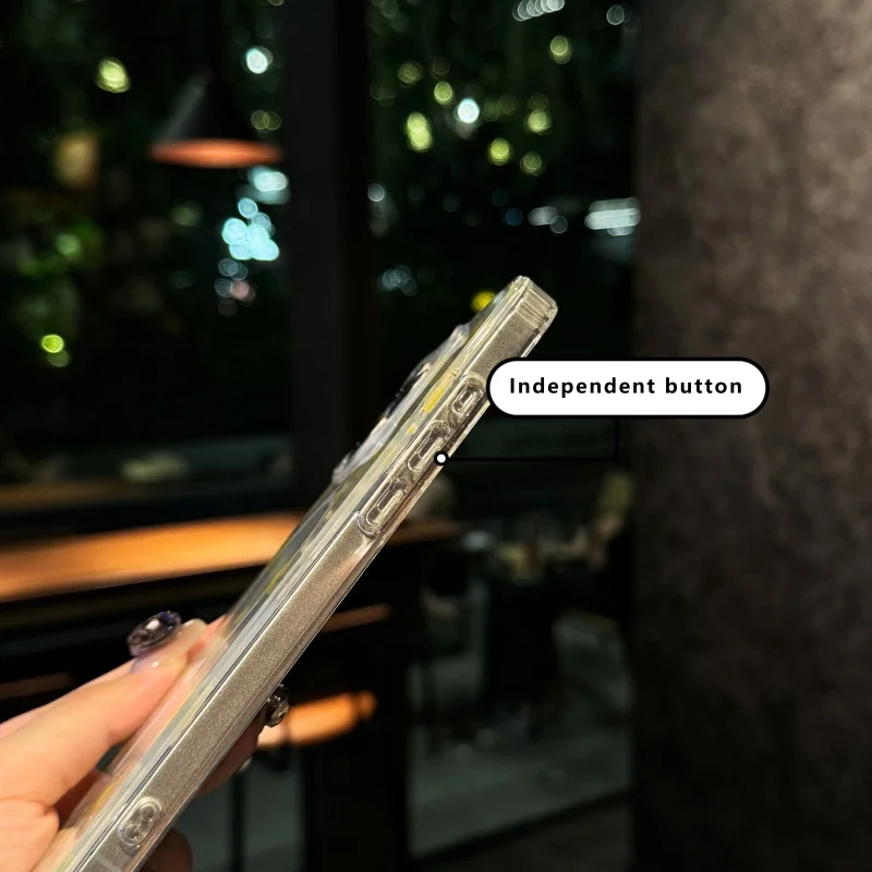 مناسبة لهاتف آيفون 16 برو ماكس حافظة هاتف مغناطيسية 13/14 15 برو ماكس تصميم زهور أزرق وأصفر غطاء منعش وزهور