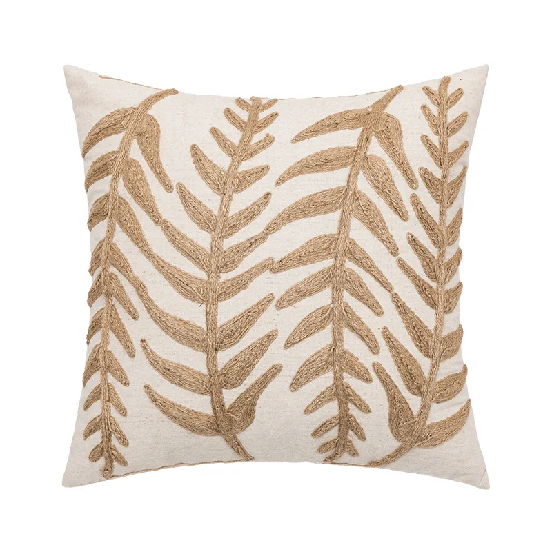 Cushion Cover Nordic Rope Thread Embroidery Linen Cotton Boho Style Ethnic Pillow Cover Sofa Car Pillowcase Home Decor 45x45cm