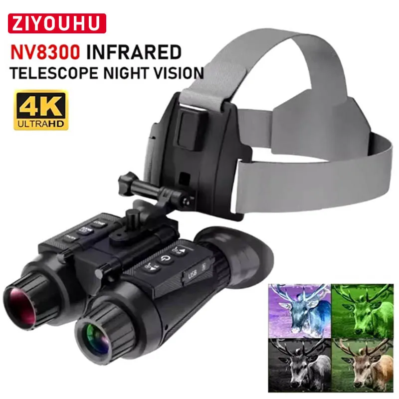 NV8300 3D Visual Digital Binocular Dual Screen Display 4K Ultra HD Video Photography Head Mounted Night Vision Goggles