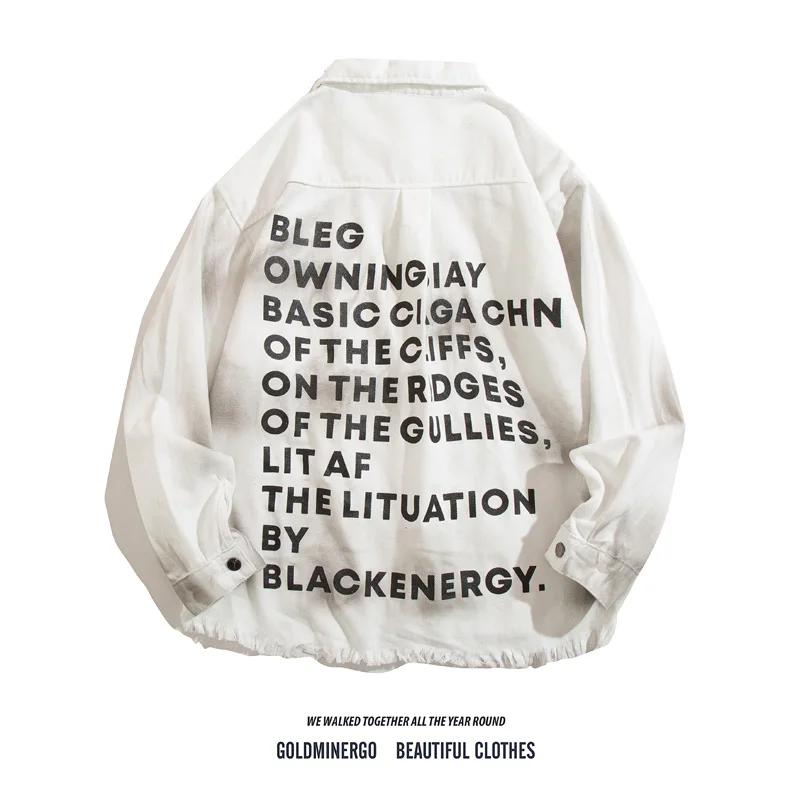 

Мужская джинсовая куртка свободного покроя с надписью American High Street Ba, молодежная модная весенне-осенне-зимняя верхняя одежда