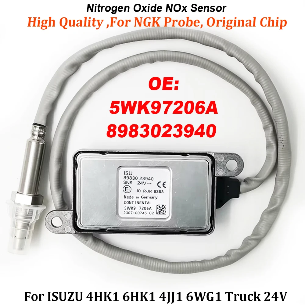 5WK97206A For NGK Probe 5WK97206 8983023940 98302394 Nitrogen Oxide NOx Sensor 24V For ISUZU 4HK1 6HK1 4JJ1 6WG1 Truck