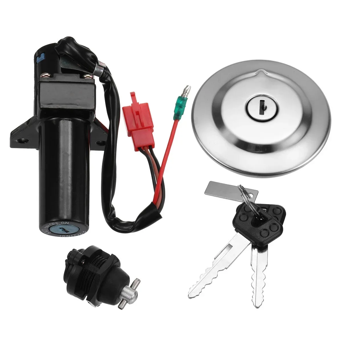 ​ ​ Kit de reemplazo de llave de bloqueo de combustible y encendido Yamaha YBR 125 - Juego de bloqueo de tapa de tanque de gasolina y interruptor de encendido de scooter de motocicleta de 125 cc ​