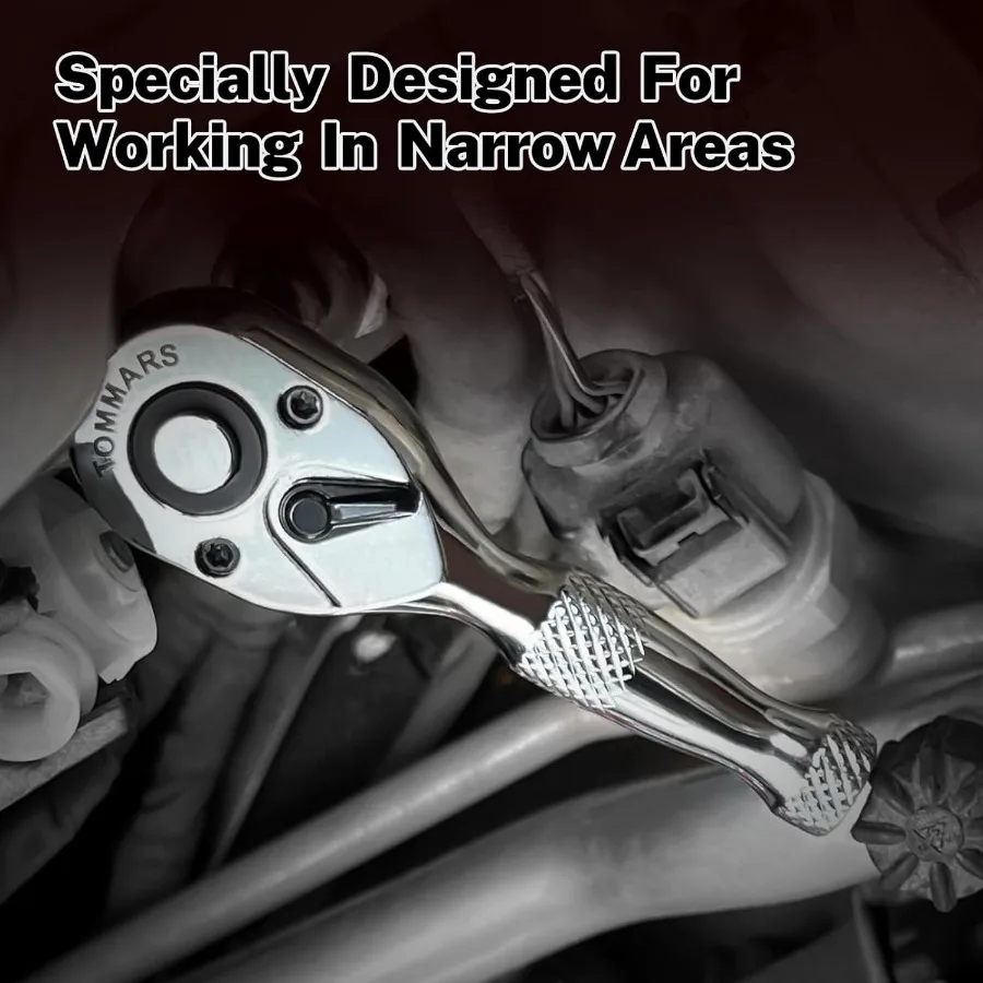 مجموعة مفاتيح ربط بسقاطة مدمجة 1 4 3 8 1 2 مع آلية تحرير سريع 72 سنًا لإصلاح وصيانة فعالة للسيارات