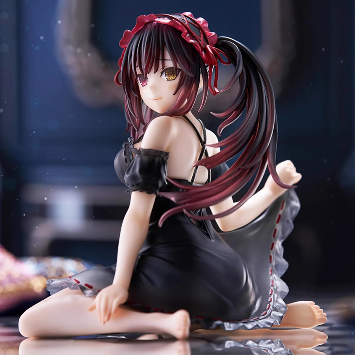 Genuine Spot Taito Date A Live Tokisaki Kurumi Sitting Posture Pajamas Action Figure Desktop Cute Ornaments Peripheral Gifts