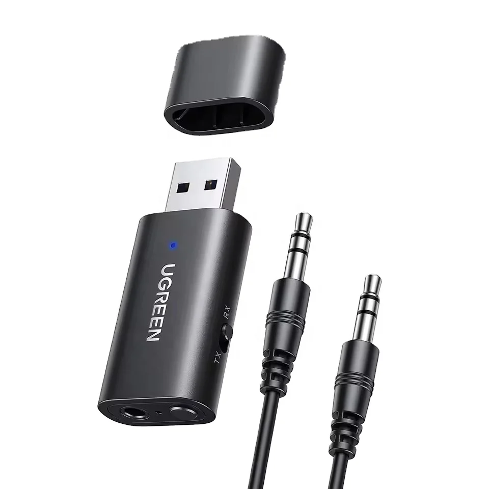 UGREEN  5.1 Transmitter Receiver 2 in 1 Wireless USB  Adapter Built-in Microphone 3.5mm Audio  Dongle
